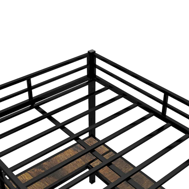 Lit mezzanine en métal Twin XL avec bureau et étagères