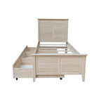 Lit gigogne simple en bois massif avec rangement convertible
