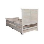Lit gigogne simple en bois massif avec rangement convertible