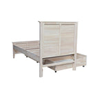 Lit gigogne simple en bois massif avec rangement convertible