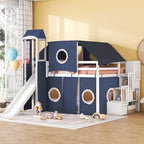 Lit mezzanine avec tente et tour