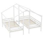 Lit superposé double pour 2 enfants avec table de chevet intégrée et ports de chargement USB