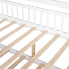 Lit cabane en bois pleine grandeur avec lit gigogne double – Cadre de lit maisonnette pour enfants