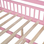 Lit cabane en bois pleine grandeur avec lit gigogne double – Cadre de lit maisonnette pour enfants