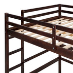 Lit mezzanine double en pin avec bureau, tableau d'écriture et étagères de rangement