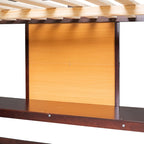 Lit mezzanine double en pin avec bureau, tableau d'écriture et étagères de rangement