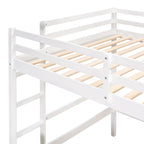 Lit mezzanine double en pin avec bureau, tableau d'écriture et étagères de rangement