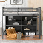 Loft Bed with Storage Shelves