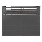 Lit mezzanine double avec 8 grandes étagères de rangement ouvertes – Structure en pin massif