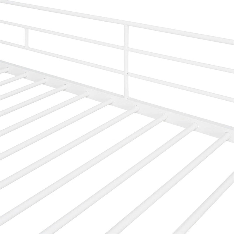 Lit mezzanine en métal Merax, taille double, avec bureau et étagères