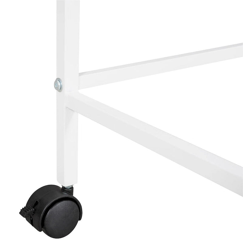 Lit mezzanine en métal Merax, taille double, avec bureau et étagères