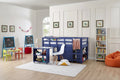 Twin Size Loft Bed with Desk Low Study Kids Twin Loft Bed with Storage Pine Wood Loft Bed for Kids Twin Loft Bed with Cabinet