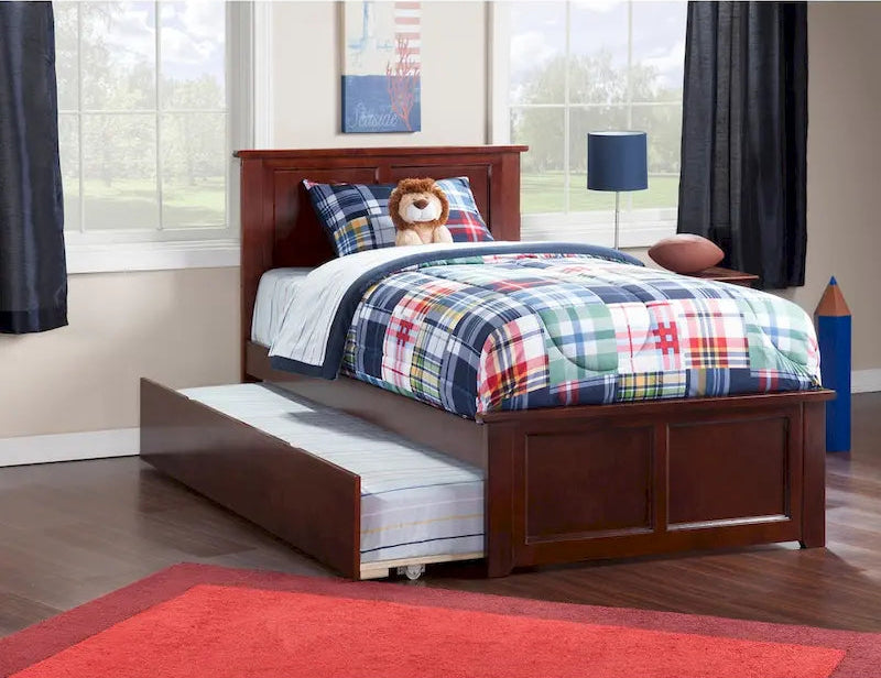 Madison Platform Bed with Matching Footboard and Twin Trundle
