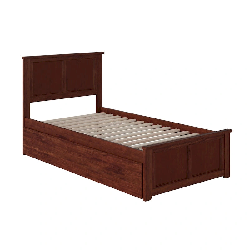 Lit plateforme Madison avec pied de lit assorti et lit gigogne double
