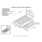 Lit plateforme Madison avec pied de lit assorti et lit gigogne double