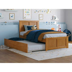 Lit plateforme Madison avec pied de lit assorti et lit gigogne double