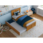 Lit plateforme Madison avec pied de lit assorti et lit gigogne double