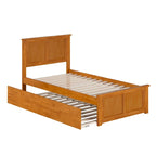 Lit plateforme Madison avec pied de lit assorti et lit gigogne double