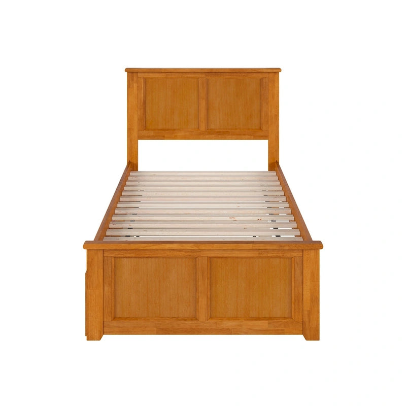 Lit plateforme Madison avec pied de lit assorti et lit gigogne double