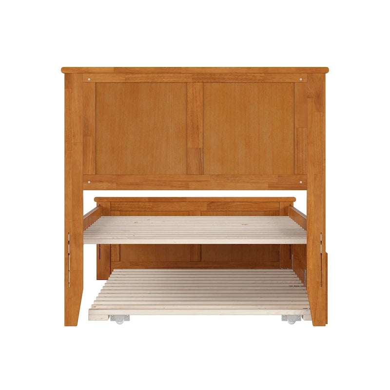 Lit plateforme Madison avec pied de lit assorti et lit gigogne double