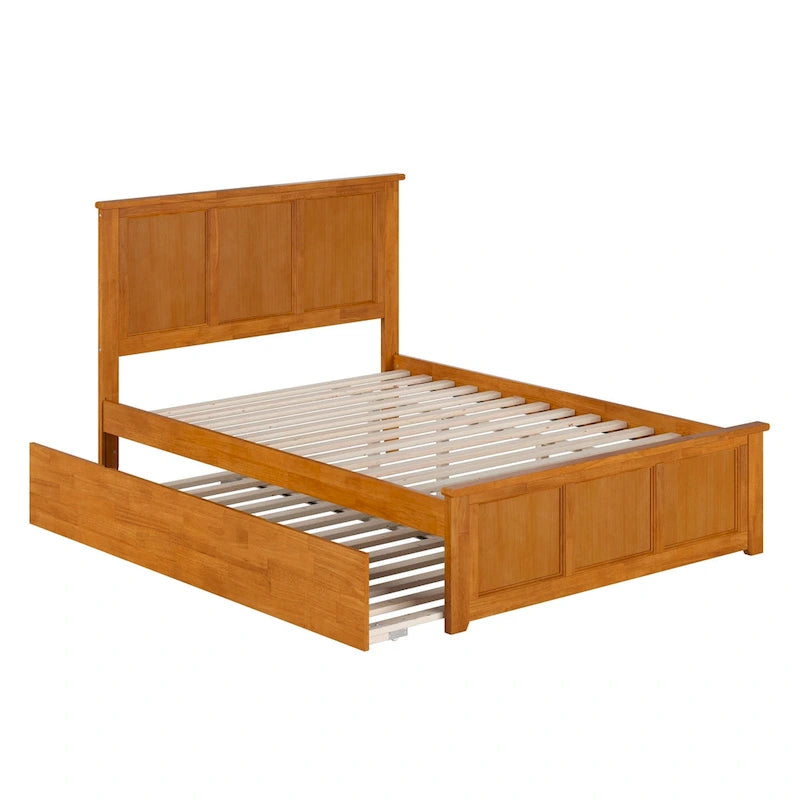 Lit plateforme Madison avec pied de lit assorti et lit gigogne double