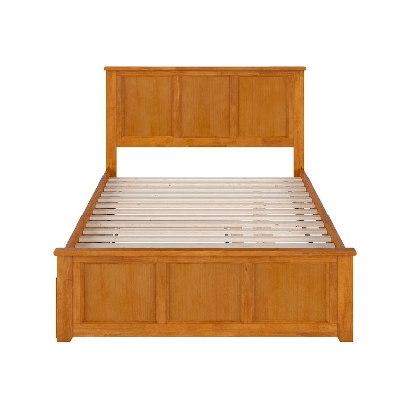 Lit plateforme Madison avec pied de lit assorti et lit gigogne double