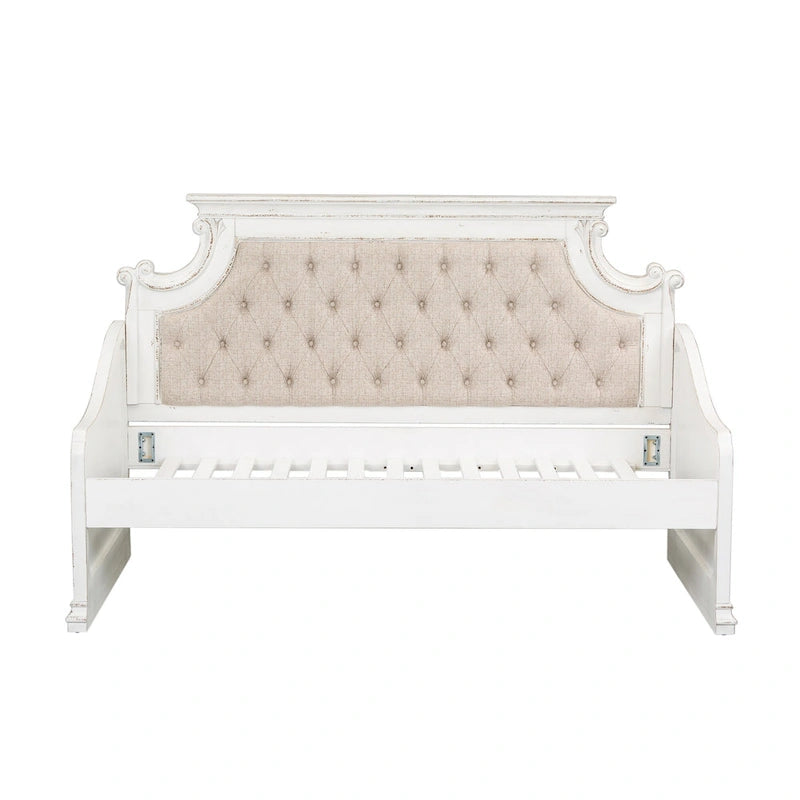 Lit de repos double blanc antique Magnolia Manor sans tiroir-lit