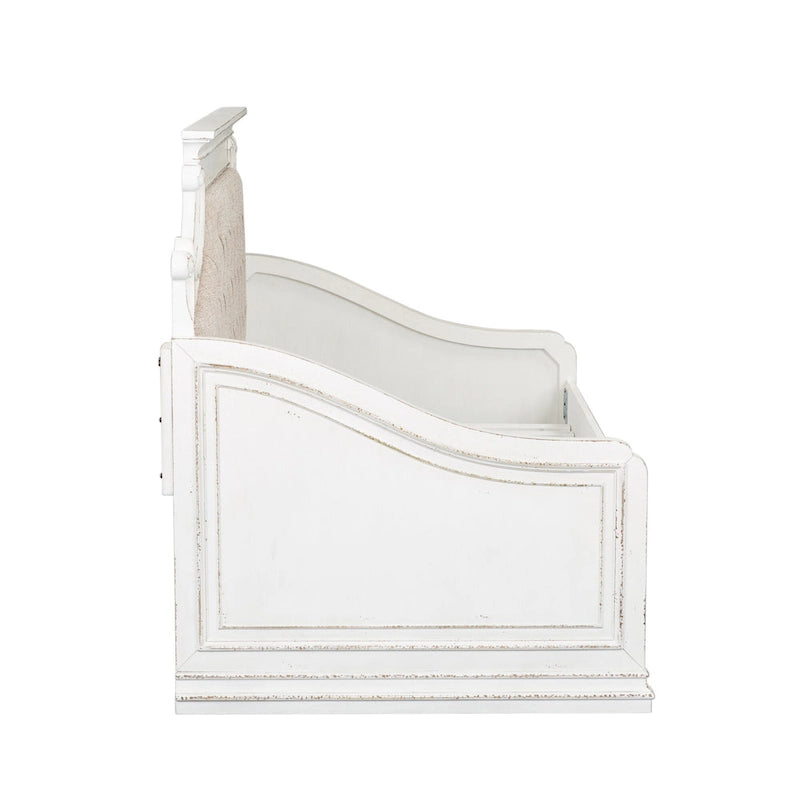 Lit de repos double blanc antique Magnolia Manor sans tiroir-lit