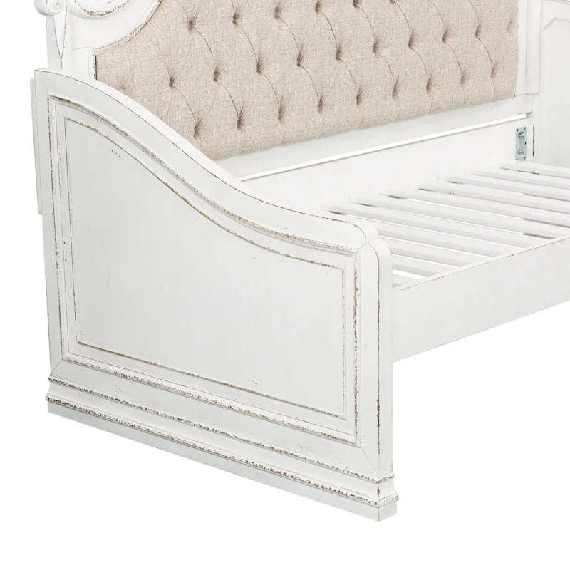 Lit de repos double blanc antique Magnolia Manor sans tiroir-lit