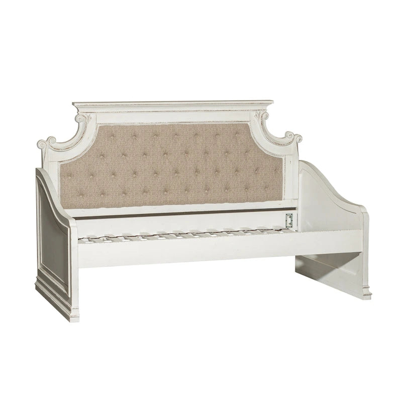 Lit de repos double blanc antique Magnolia Manor sans tiroir-lit