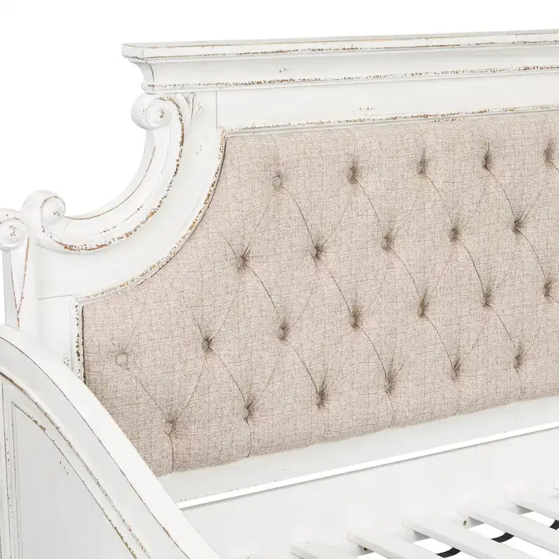Lit de repos double blanc antique Magnolia Manor sans tiroir-lit