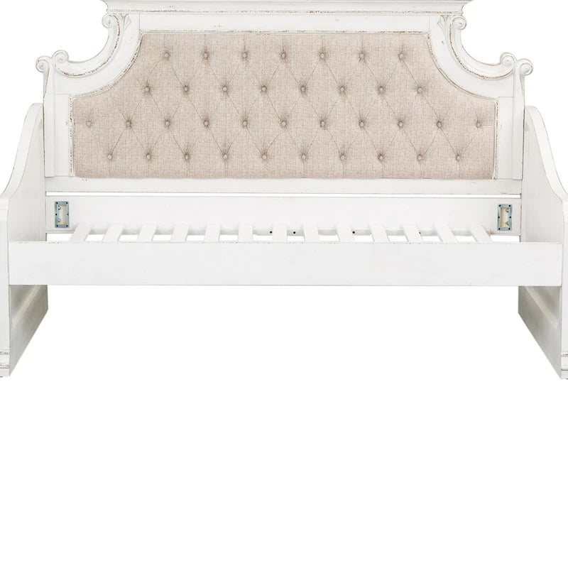 Lit de repos double blanc antique Magnolia Manor sans tiroir-lit