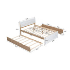 Cadre de lit plateforme en bois double de style ferme moderne avec lit gigogne simple