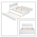 Cadre de lit plateforme en bois double de style ferme moderne avec lit gigogne simple