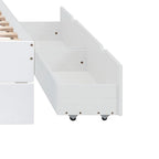Cadre de lit plateforme en bois double de style ferme moderne avec lit gigogne simple