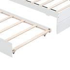 Cadre de lit plateforme en bois double de style ferme moderne avec lit gigogne simple