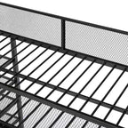 Lit mezzanine double en métal avec étagères à 4 niveaux et rangement, cadre de lit mezzanine double pour dortoir, garçons et filles, adolescents