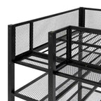 Lit mezzanine double en métal avec étagères à 4 niveaux et rangement, cadre de lit mezzanine double pour dortoir, garçons et filles, adolescents