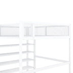 Lit mezzanine double avec quatre étagères