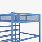 Lit mezzanine double avec quatre étagères