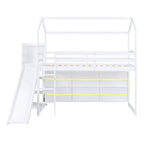 Lit mezzanine cabane en bois de taille double avec toboggan