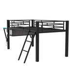 Lit superposé jumeau avec bureau escamotable, 4 tiroirs et étagères – Gain de place