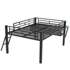 Lit superposé jumeau avec bureau escamotable, 4 tiroirs et étagères – Gain de place