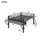 Lit superposé jumeau avec bureau escamotable, 4 tiroirs et étagères – Gain de place