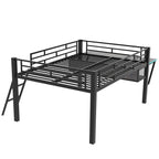 Lit superposé jumeau avec bureau escamotable, 4 tiroirs et étagères – Gain de place