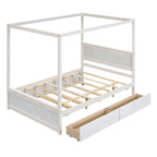 Lit à baldaquin complet en bois avec lit gigogne inclus pour un couchage supplémentaire
